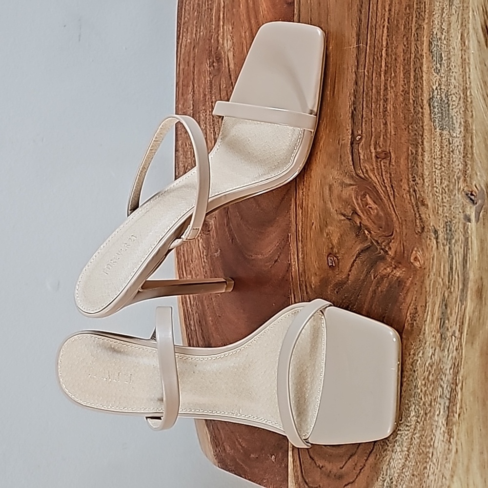 Forever 21 open toe double strap slip on stilletos